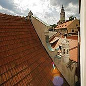 Apartmá č. 18, Ubytování Český Krumlov - U trumpetisty, výhled z okna